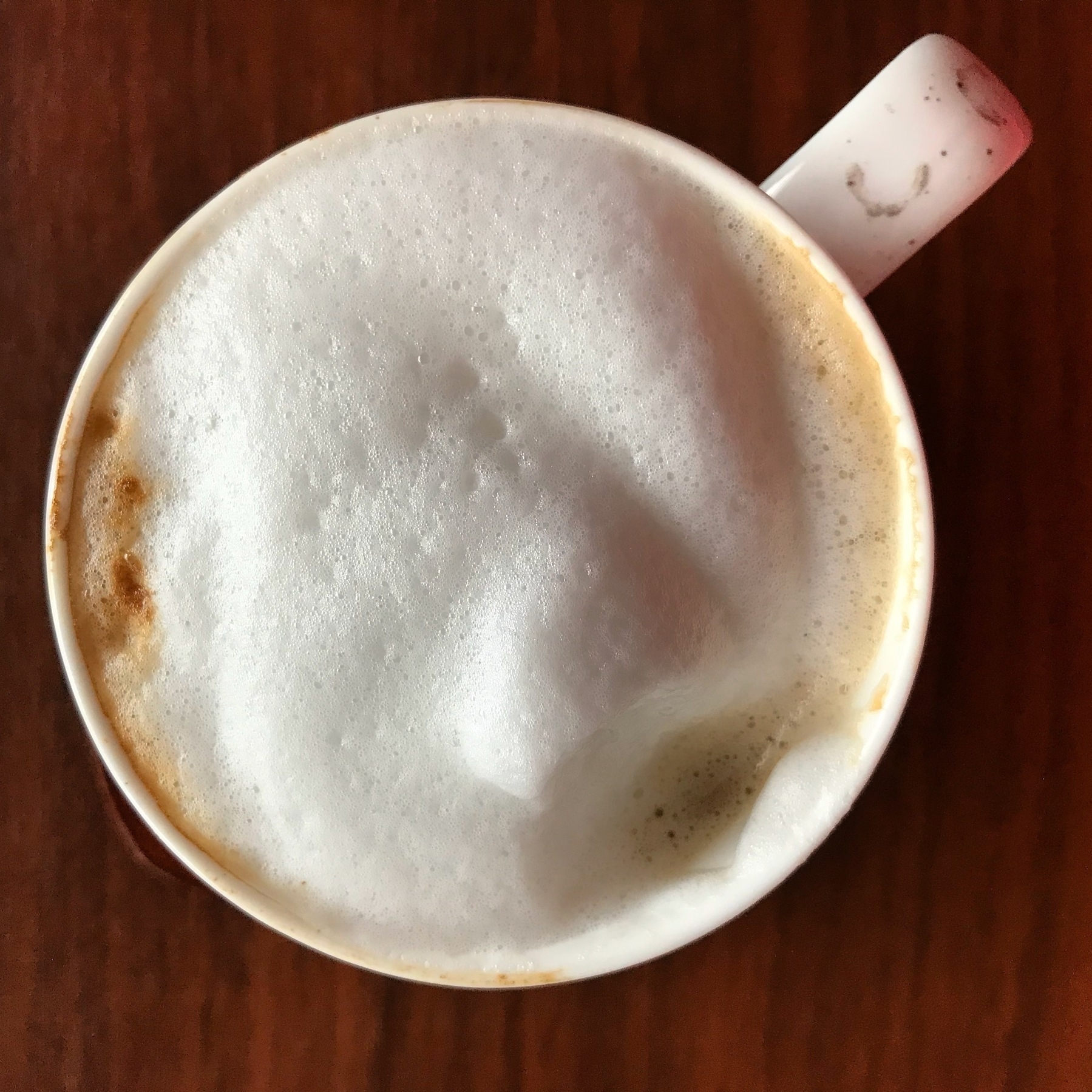 Foam topped home made latte