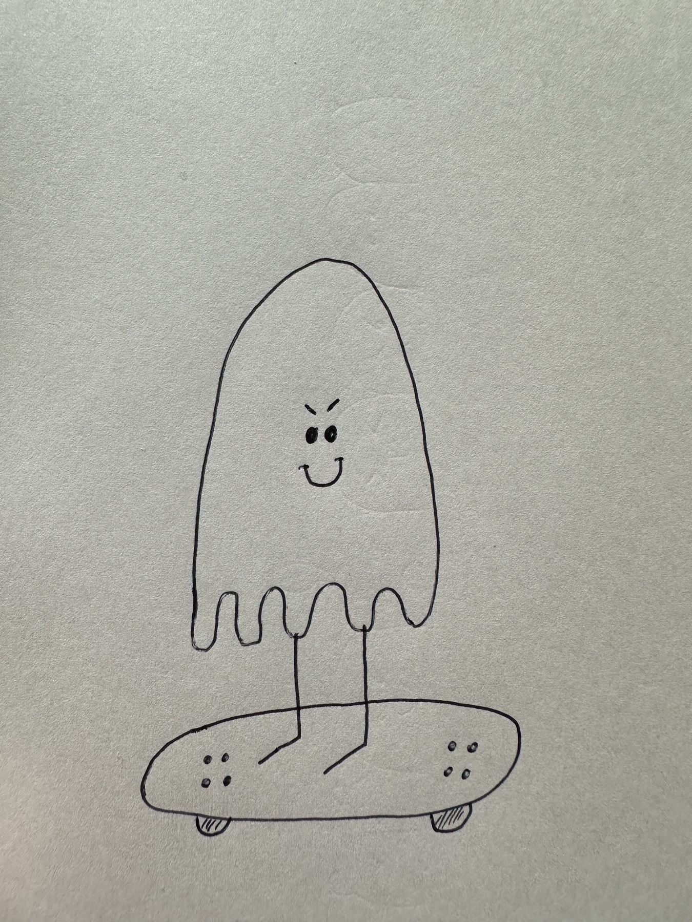 Skateboarding ghost doodle
