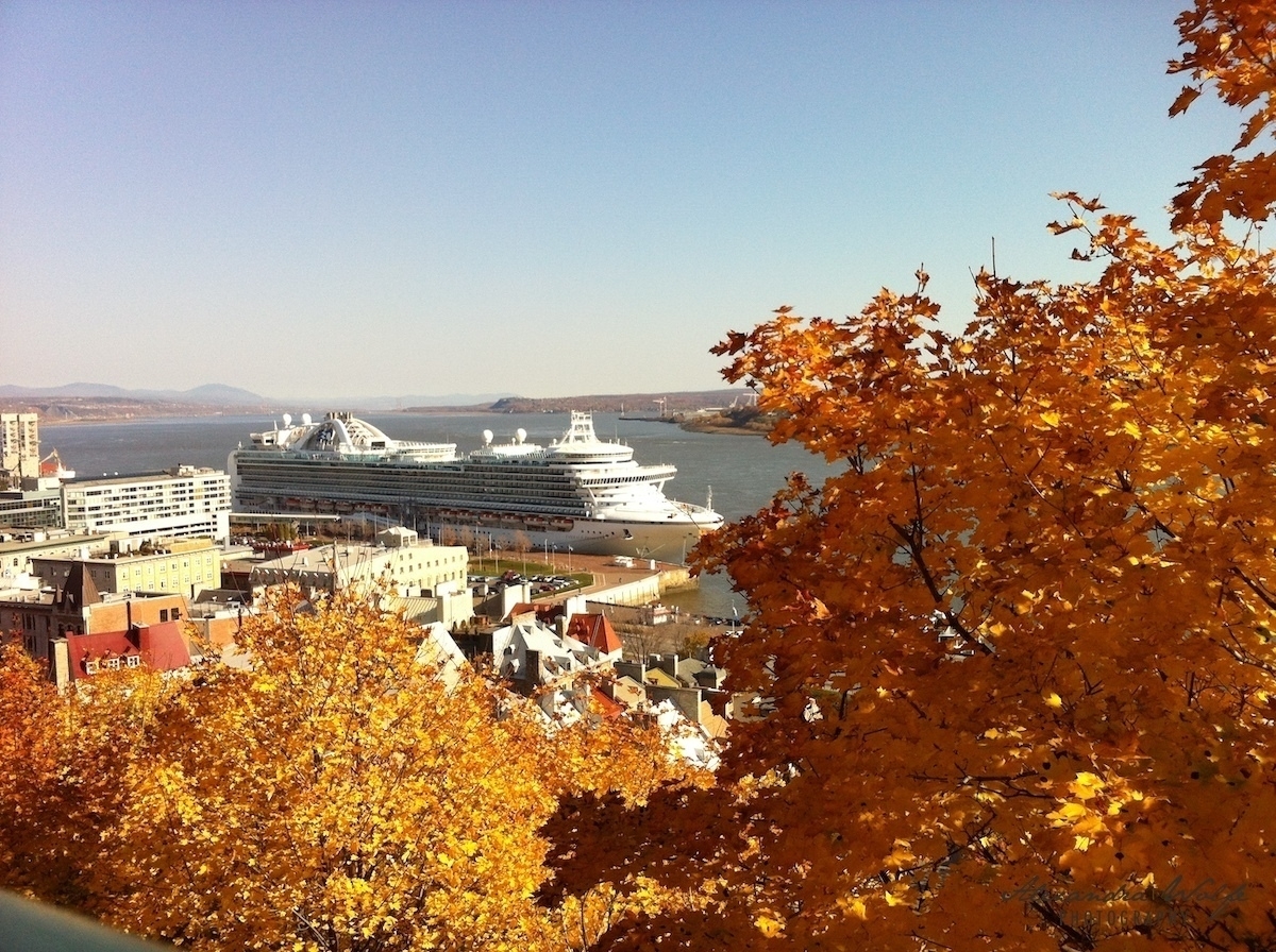 autumn foliage in Quebec City, in the old port