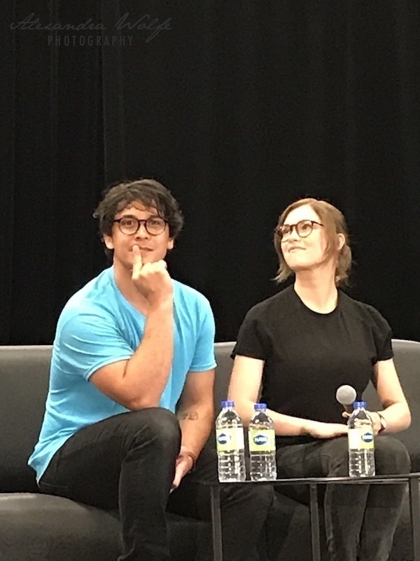 actors Bob Morley and Eliza Taylor, stars of the tv show, The 100