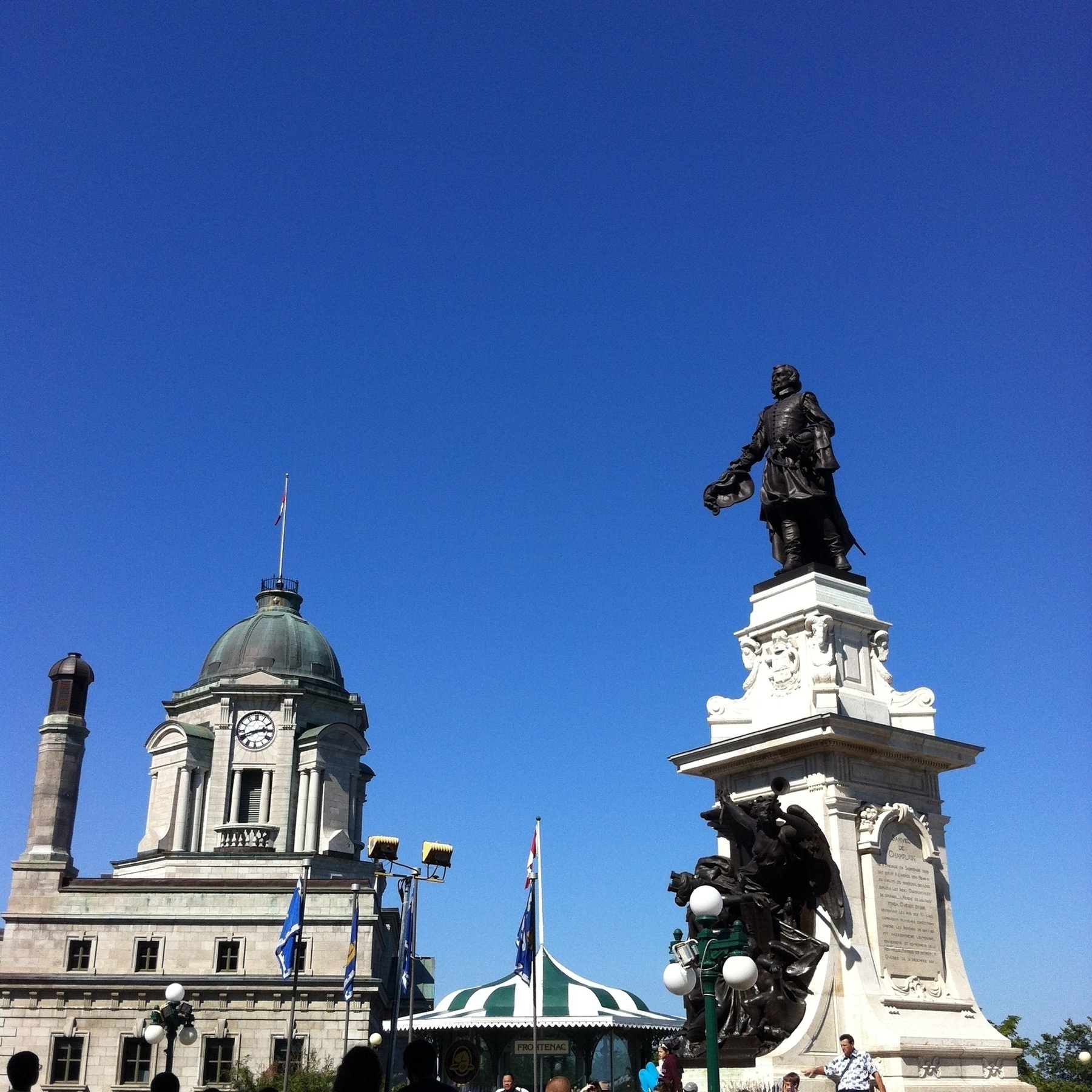 monuments against a backdrop of blue sky, Quebec City