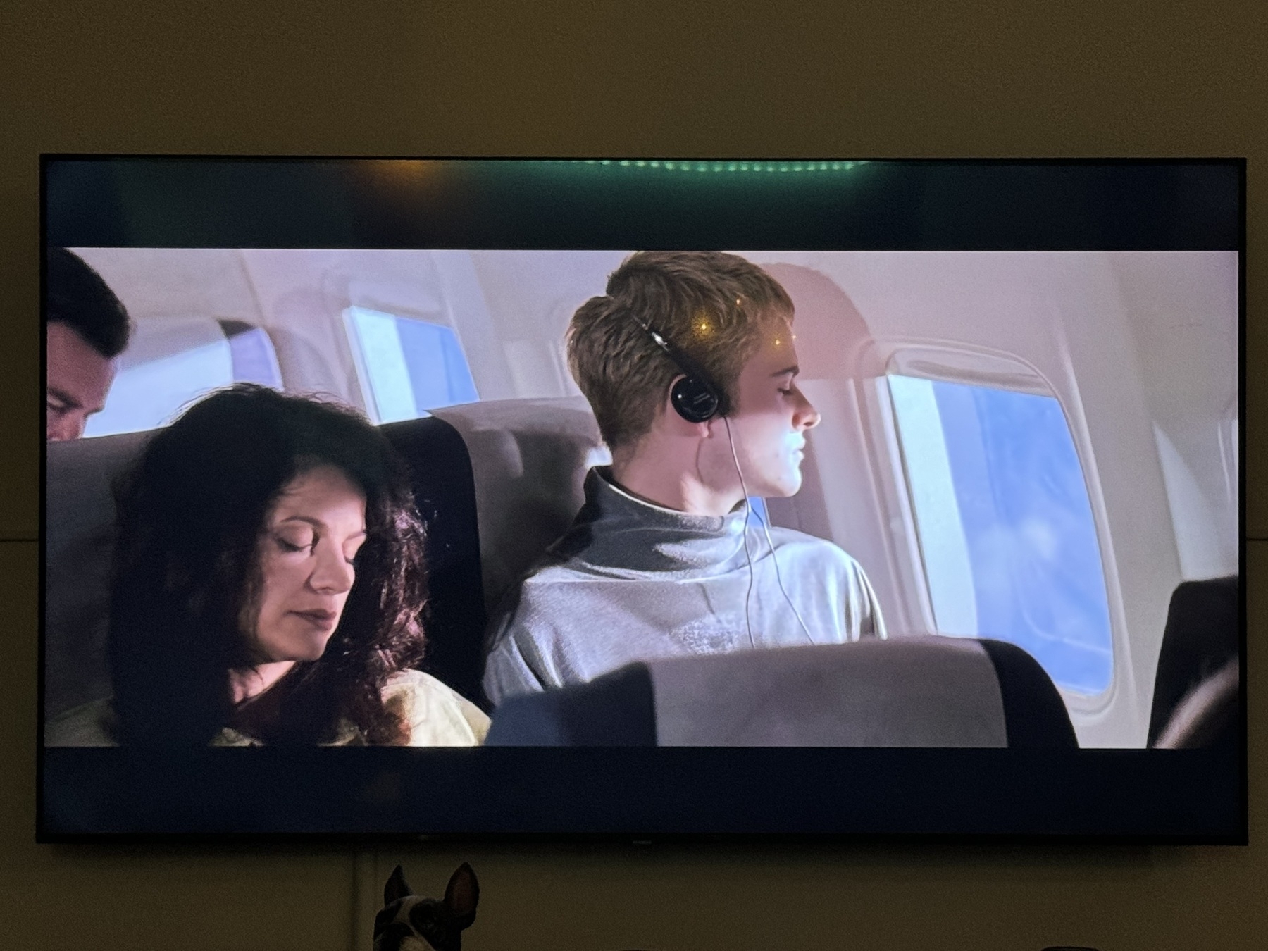 A picture of a TV showing an early frame from “Hackers”.