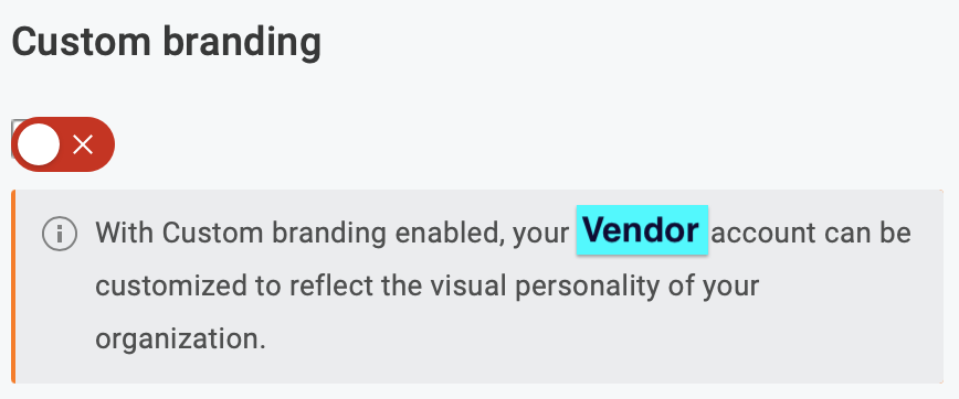 "Custom branding" checkbox
