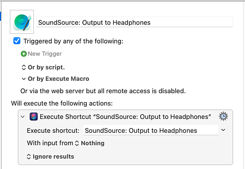 "SoundSource: Output to Headphones" (without trigger)