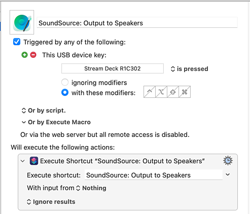 "SoundSource: Output to Speakers" (with trigger)
