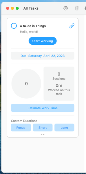 Focus with 1 well-configured task