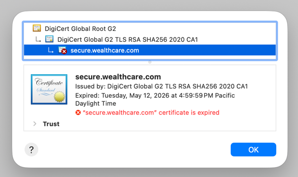 Expired domain notice for secure.wealthcare.com
