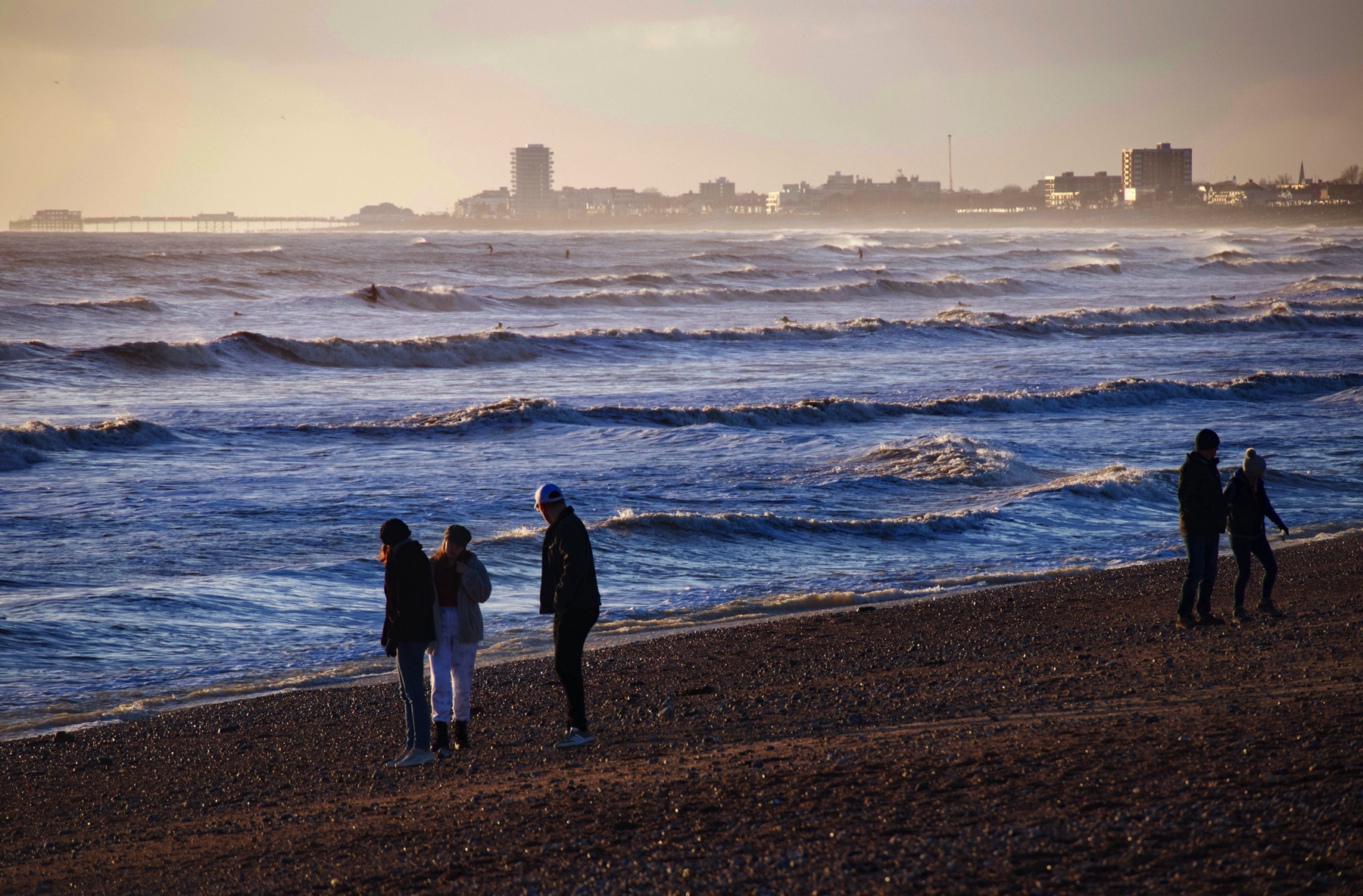 Worthing, as seen from Shoreham Beach on a december afternoon.