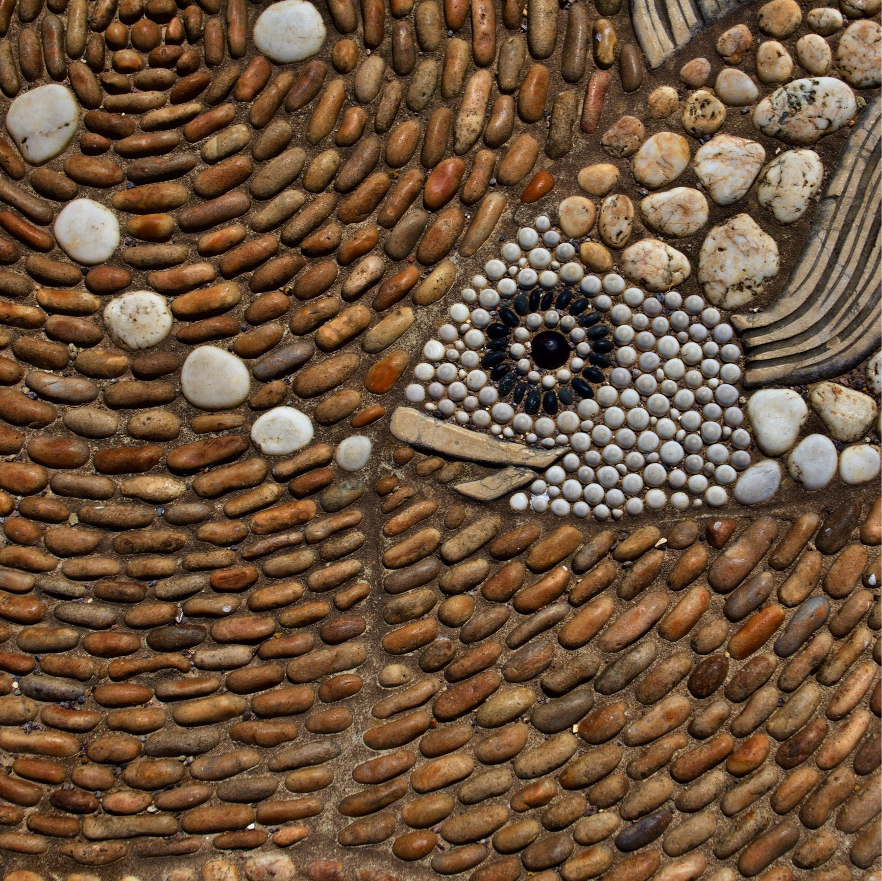 A mosaic of a fish. 