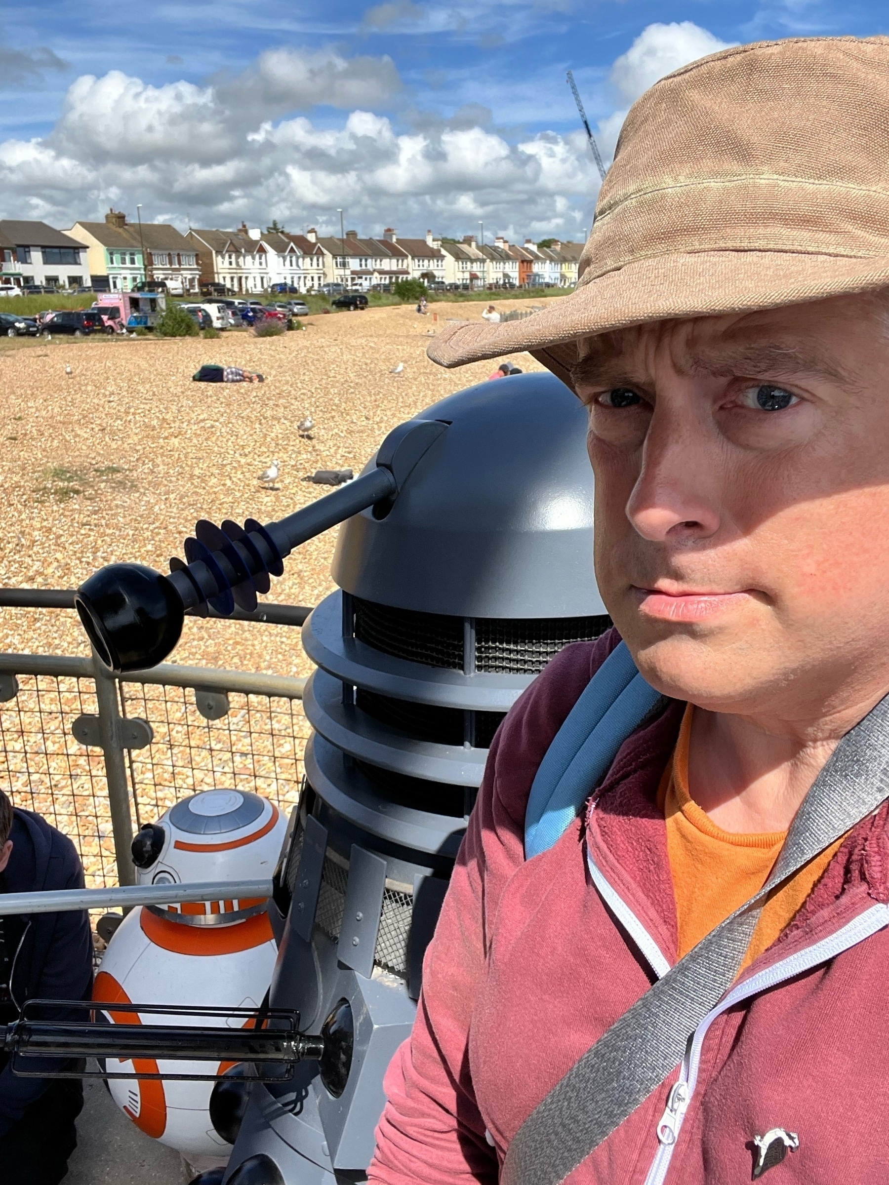 BB8, a Dalek and Adam Tinworth on the coast. 