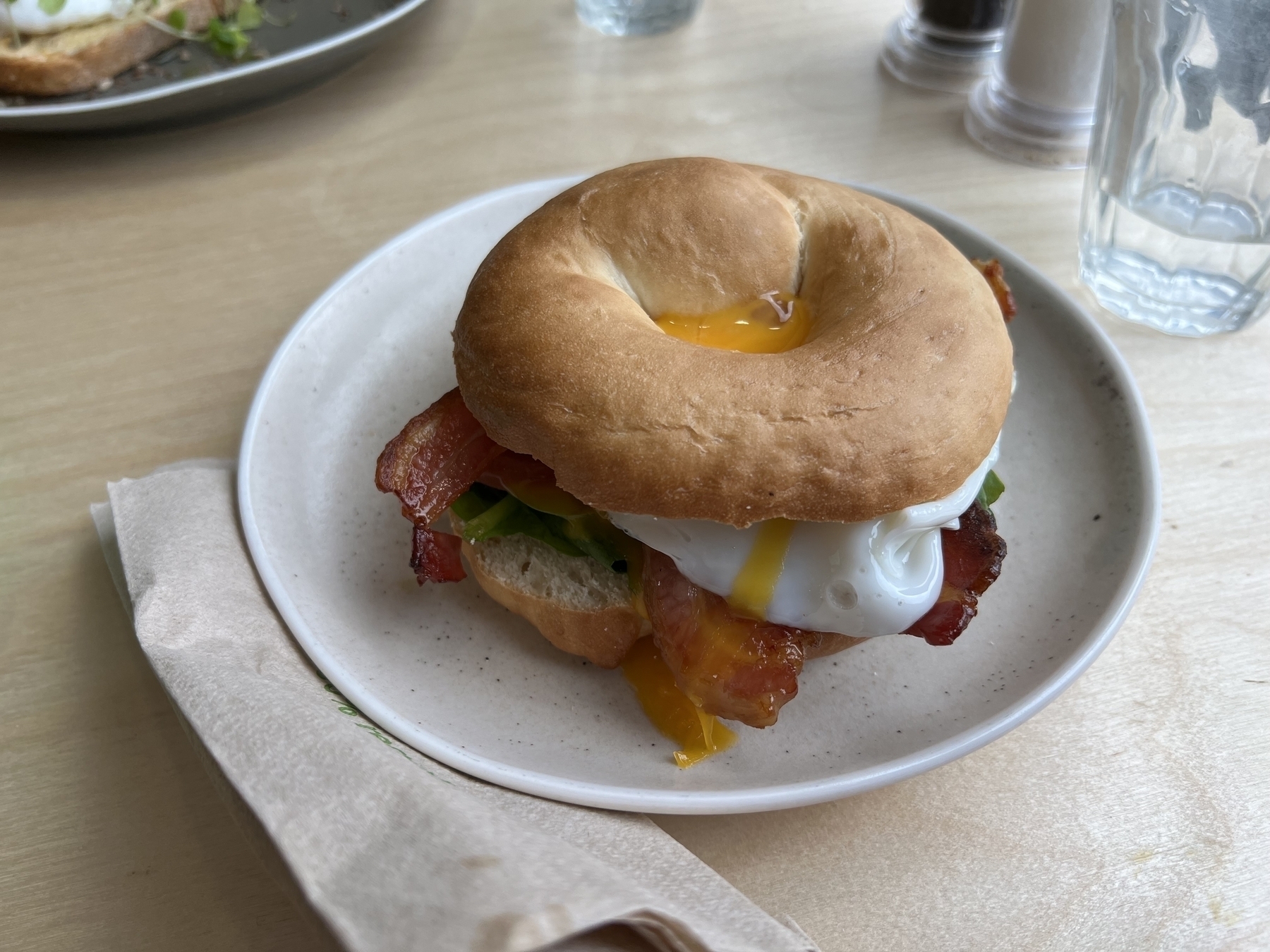 A breakfast bagel at Laughing Dog, Worthing. 