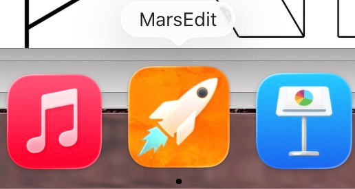 Three app icons are displayed: a pink musical note, a rocket on an orange background, and a presentation graphic.