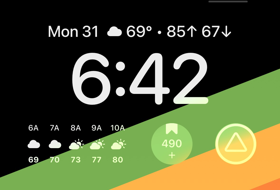 Screenshot of iPhone lock screen clock at 6:42am