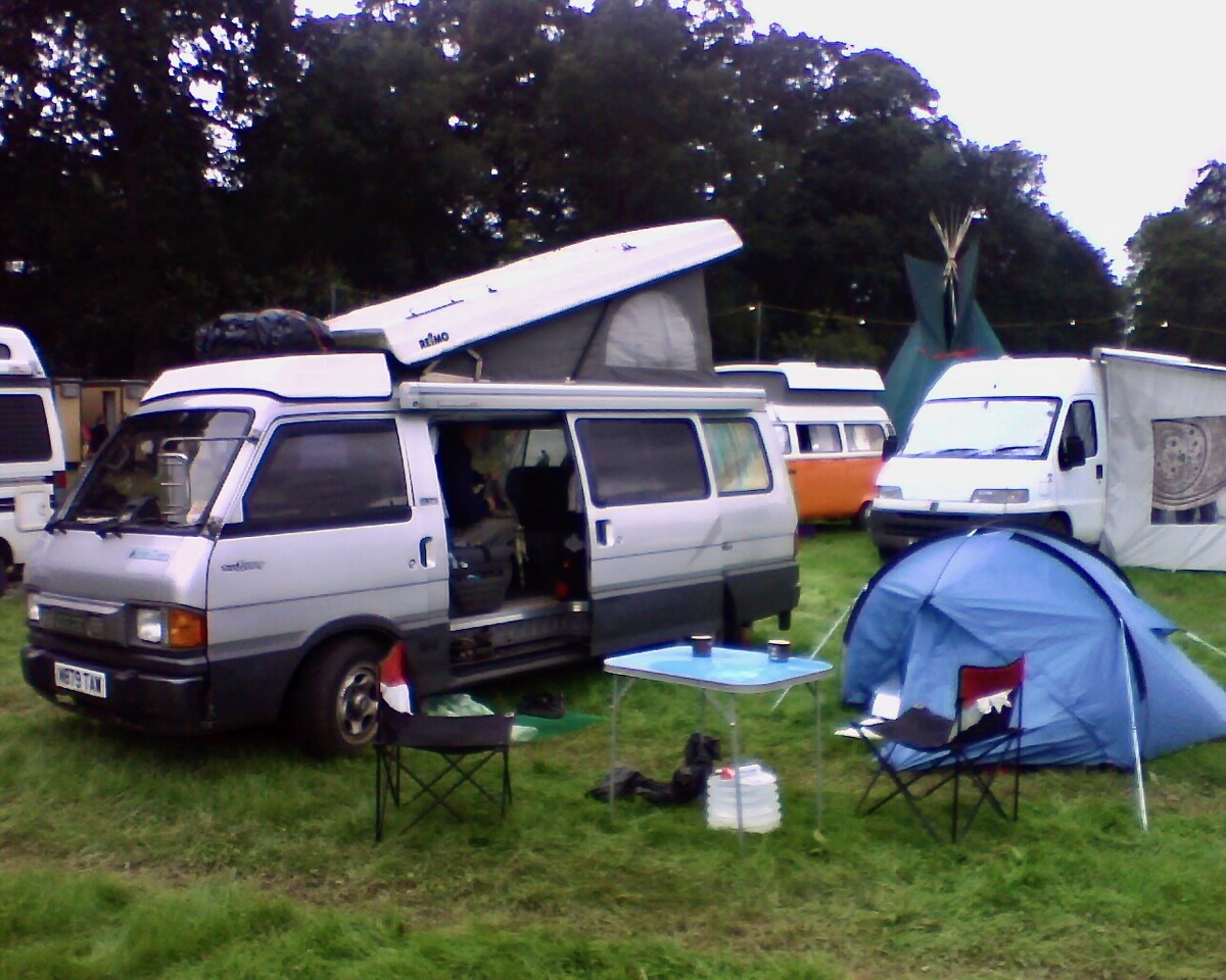 Campervan and tent