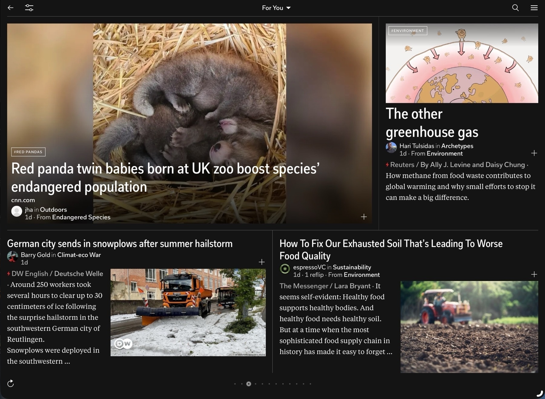 Screenshot of the Flipboard app on iPad
