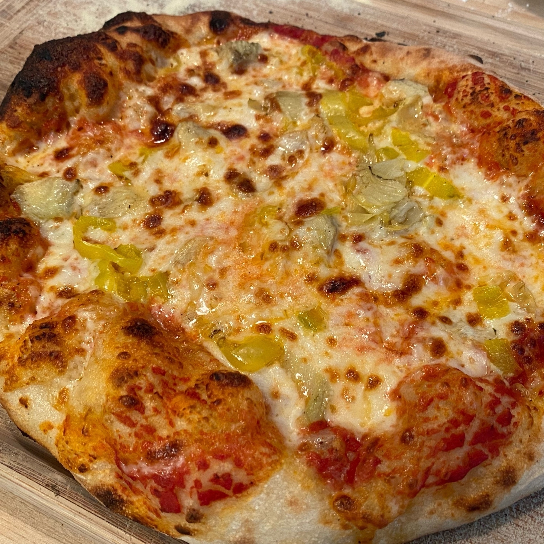 close up of a homemade pizza