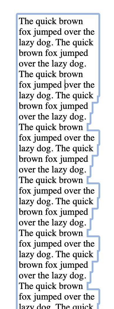 Screenshot of a block of text with a very ragged selection border.