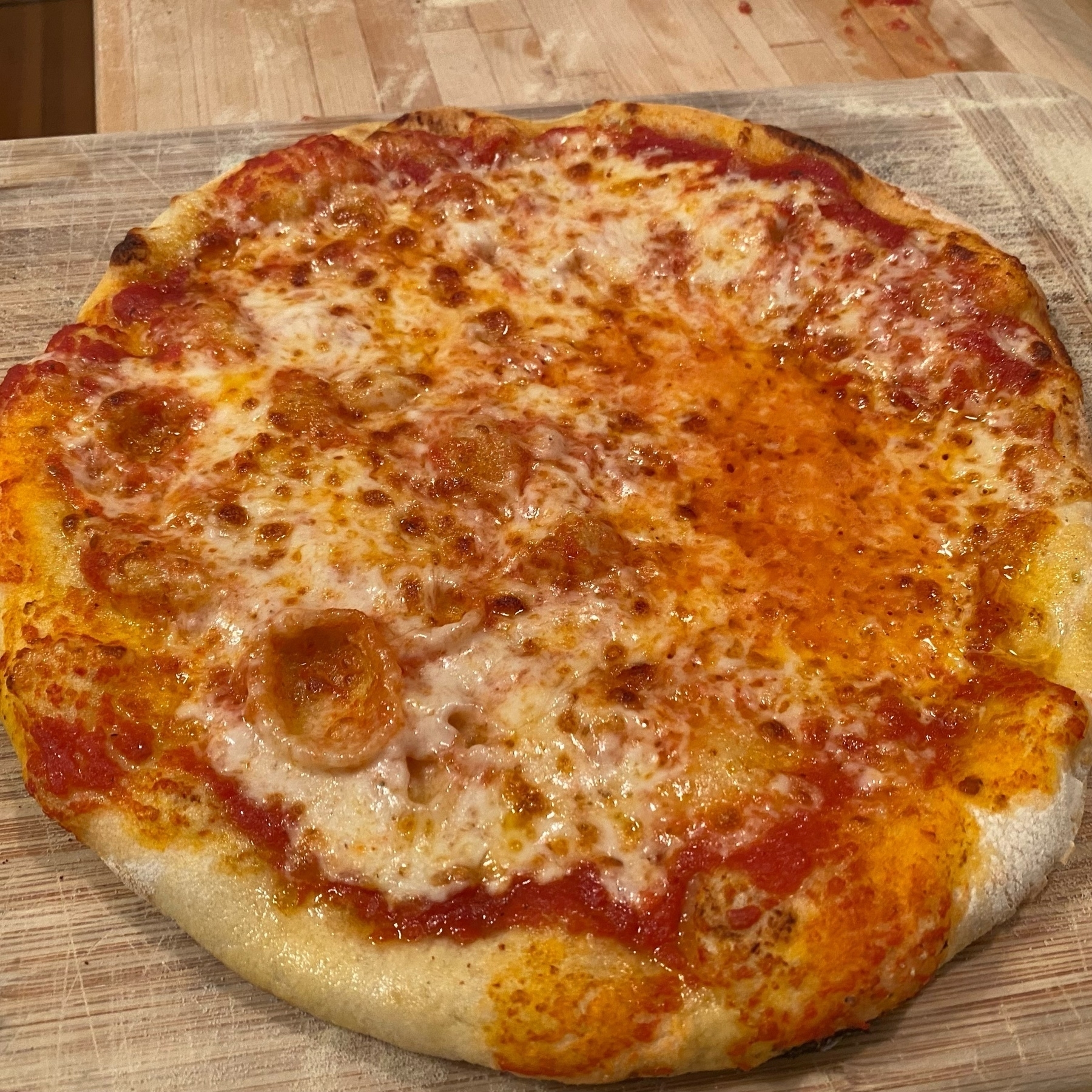 homemade cheese pizza