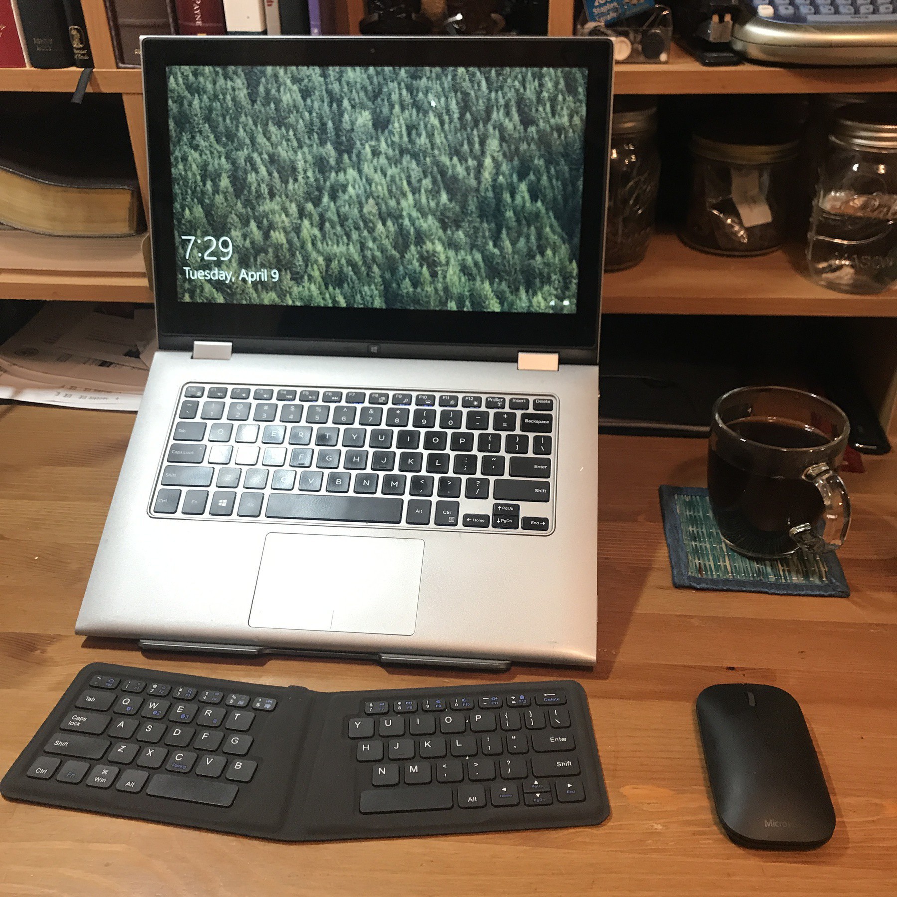 Setup with a laptop stand