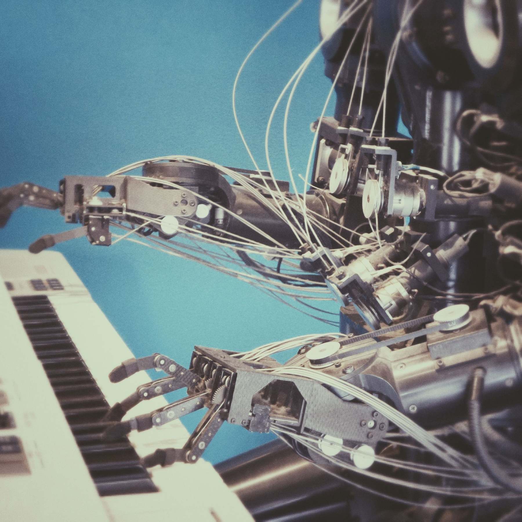 robot playing a keyboard