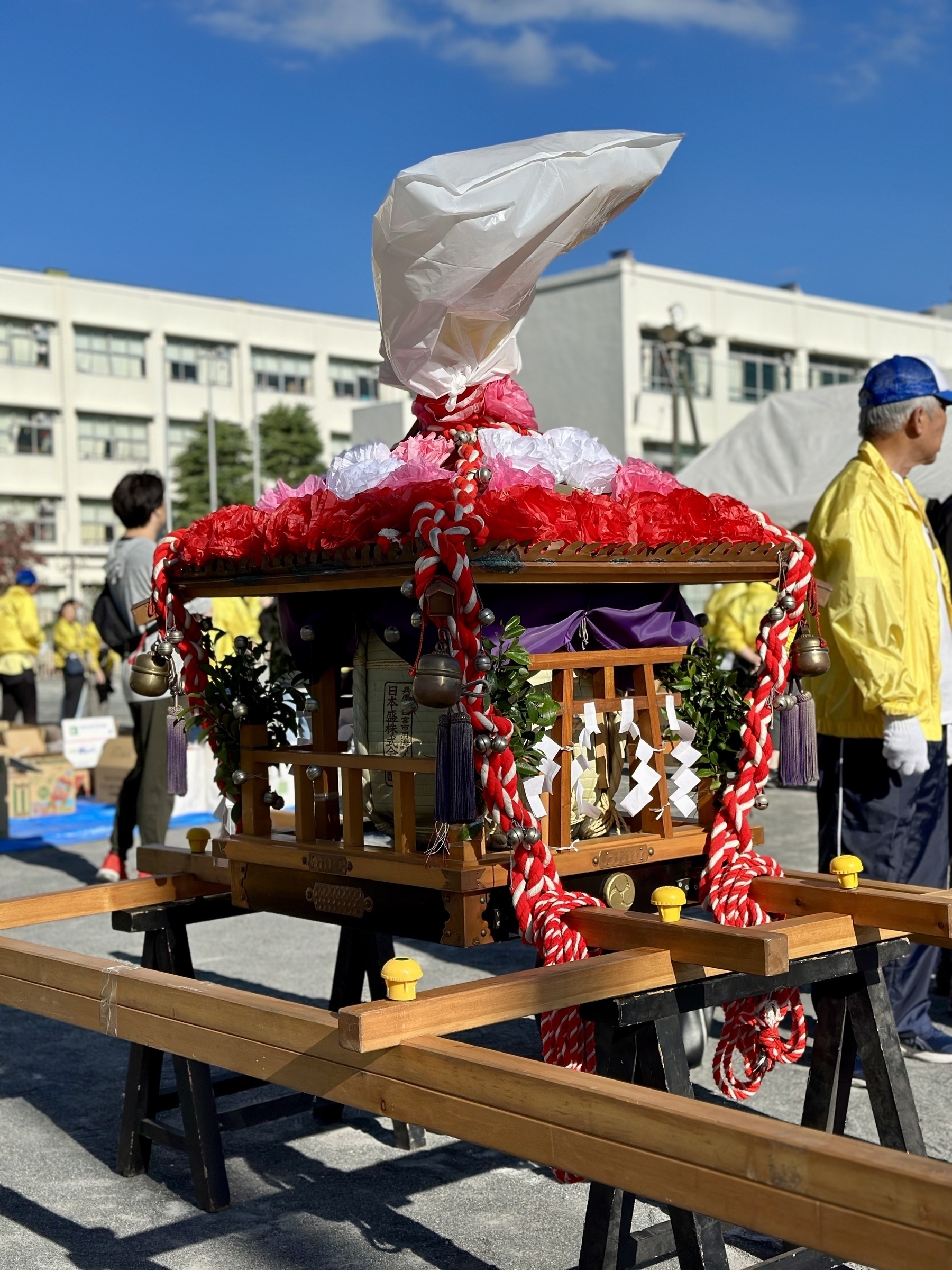 Portable Shinto shrine is carried while chanting wasshoi! 