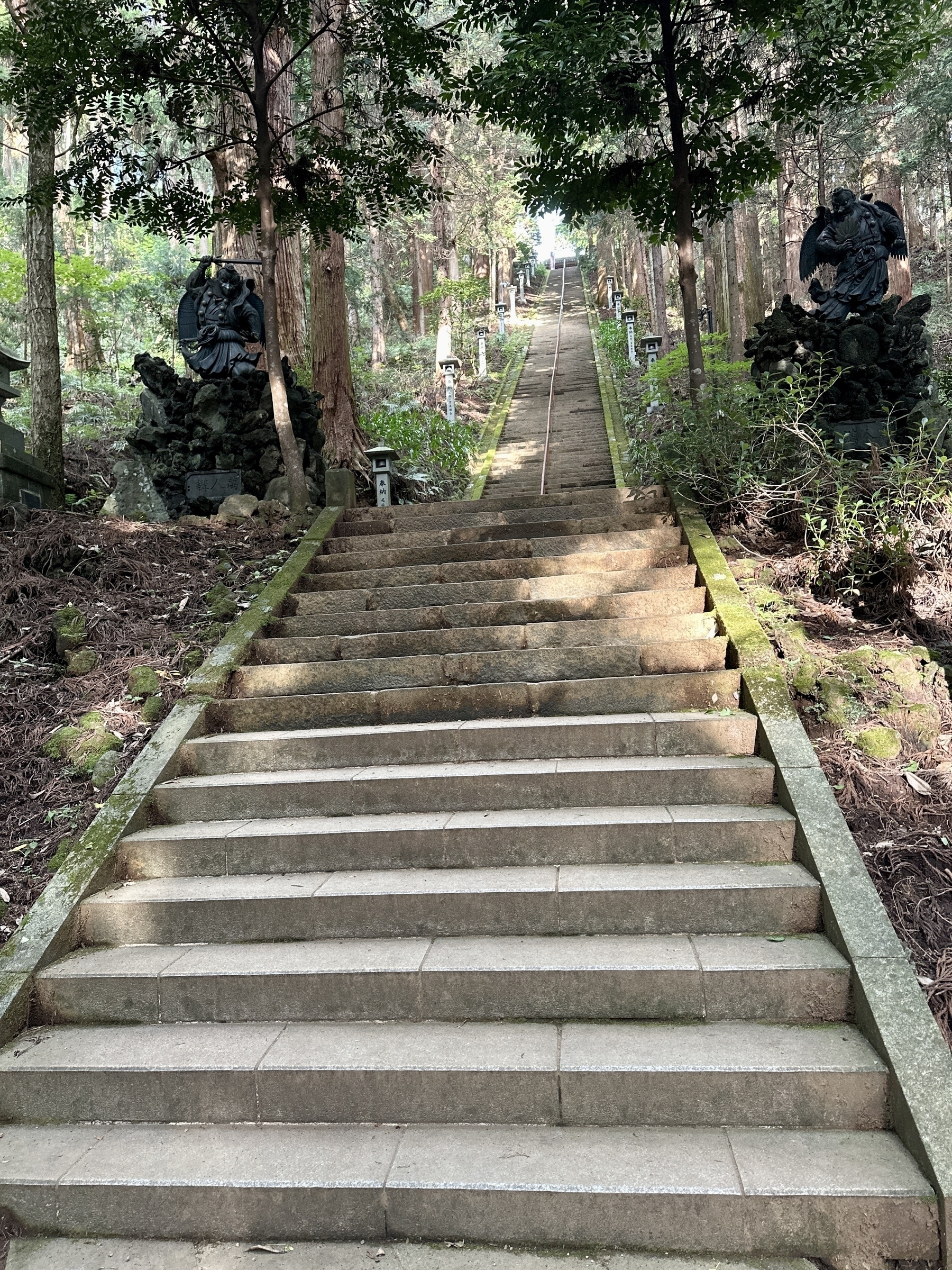 Photo of a long staircase, Saijoji temple