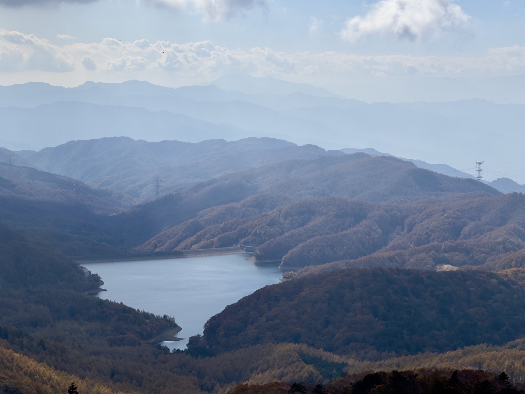 View of lake Daibosatsu in Yamanashi Japan, from route down from the summit.