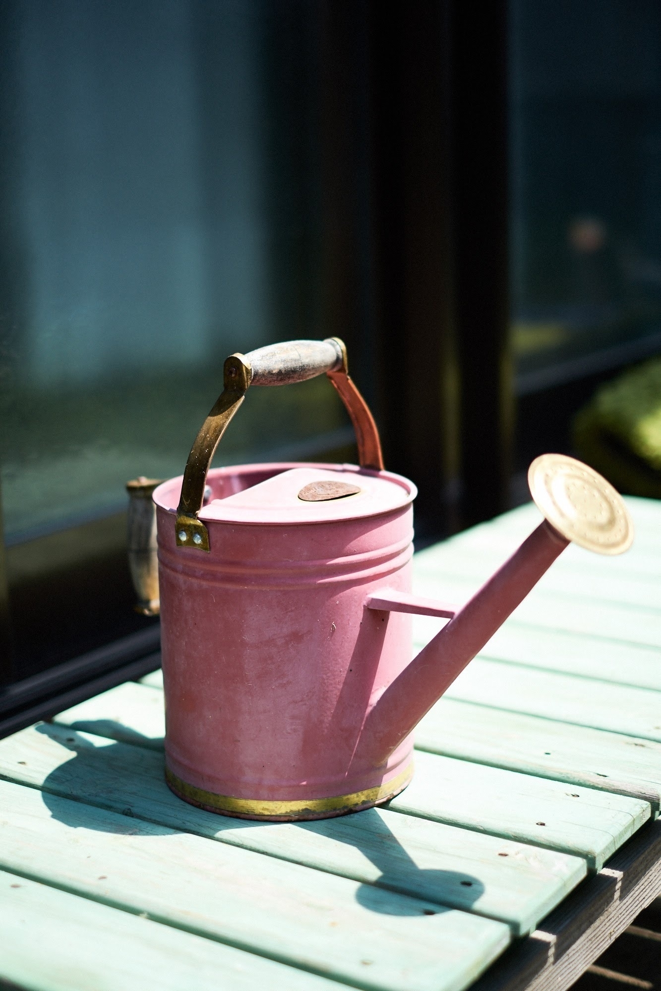 Photo of watering can on sunny day