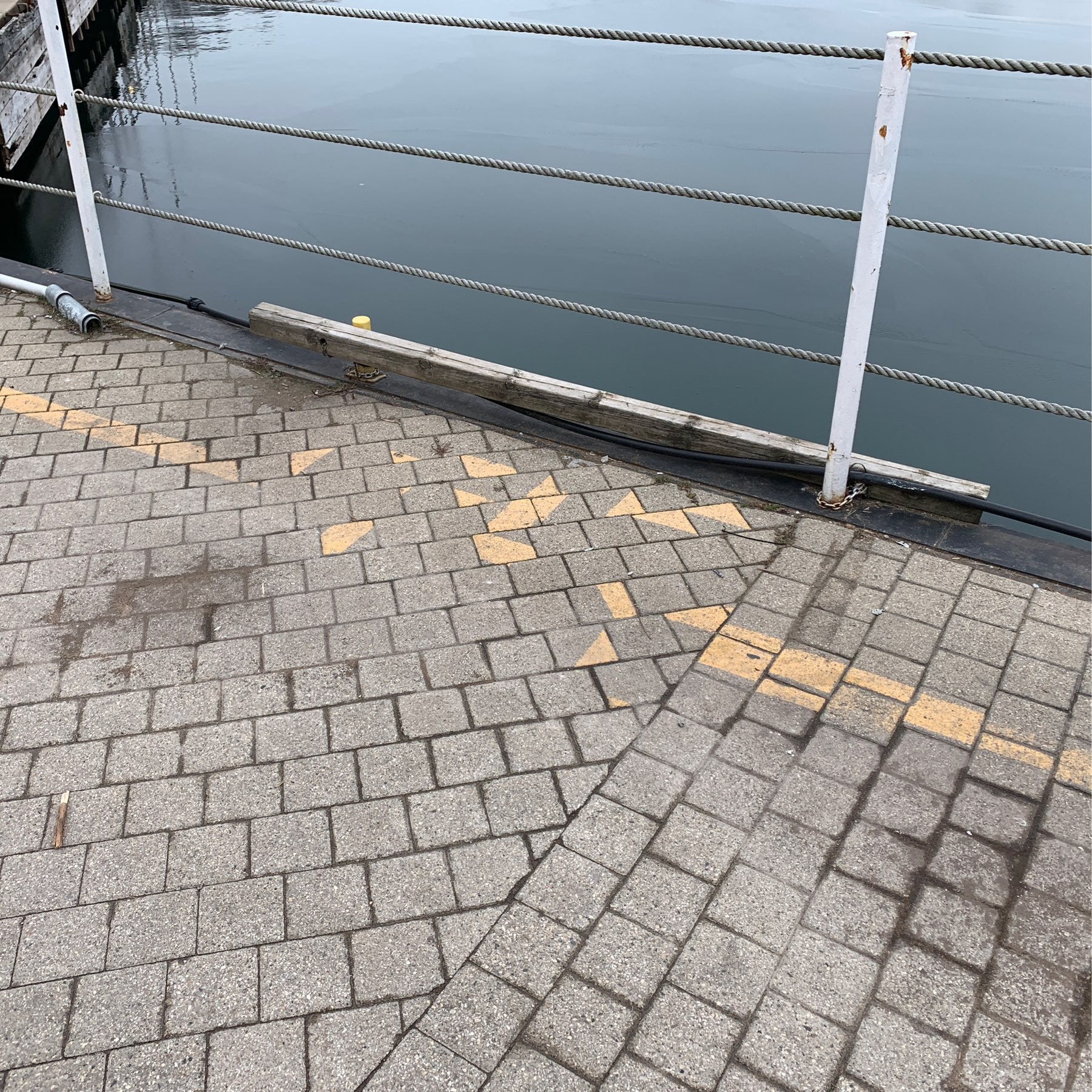 Pavment bricks at Ontario Place put back in a strange way.