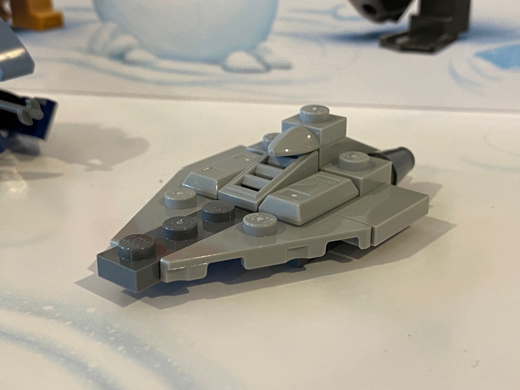 Tiny Lego Star Destroyer ship from the Lego Star Wars advent calendar