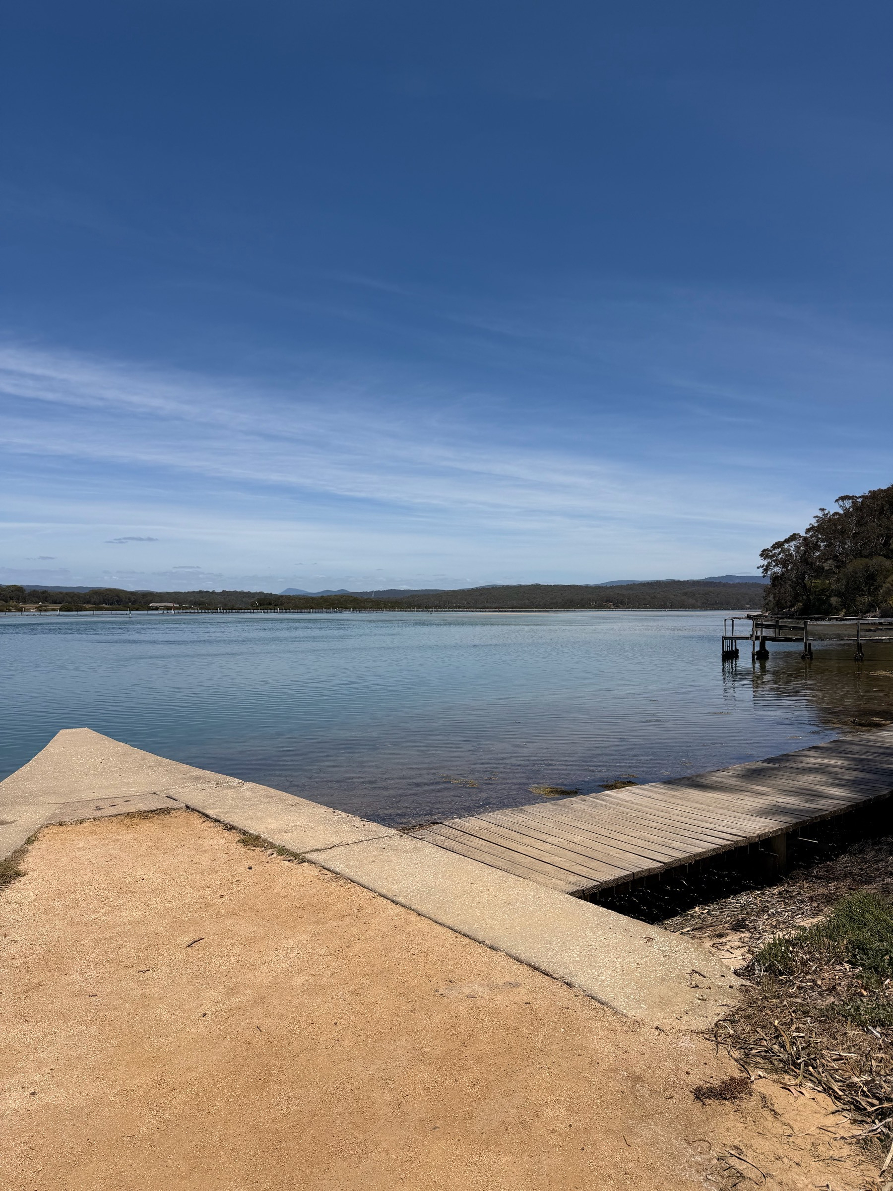 The lake from the beginning of the Merimbula boardwalk