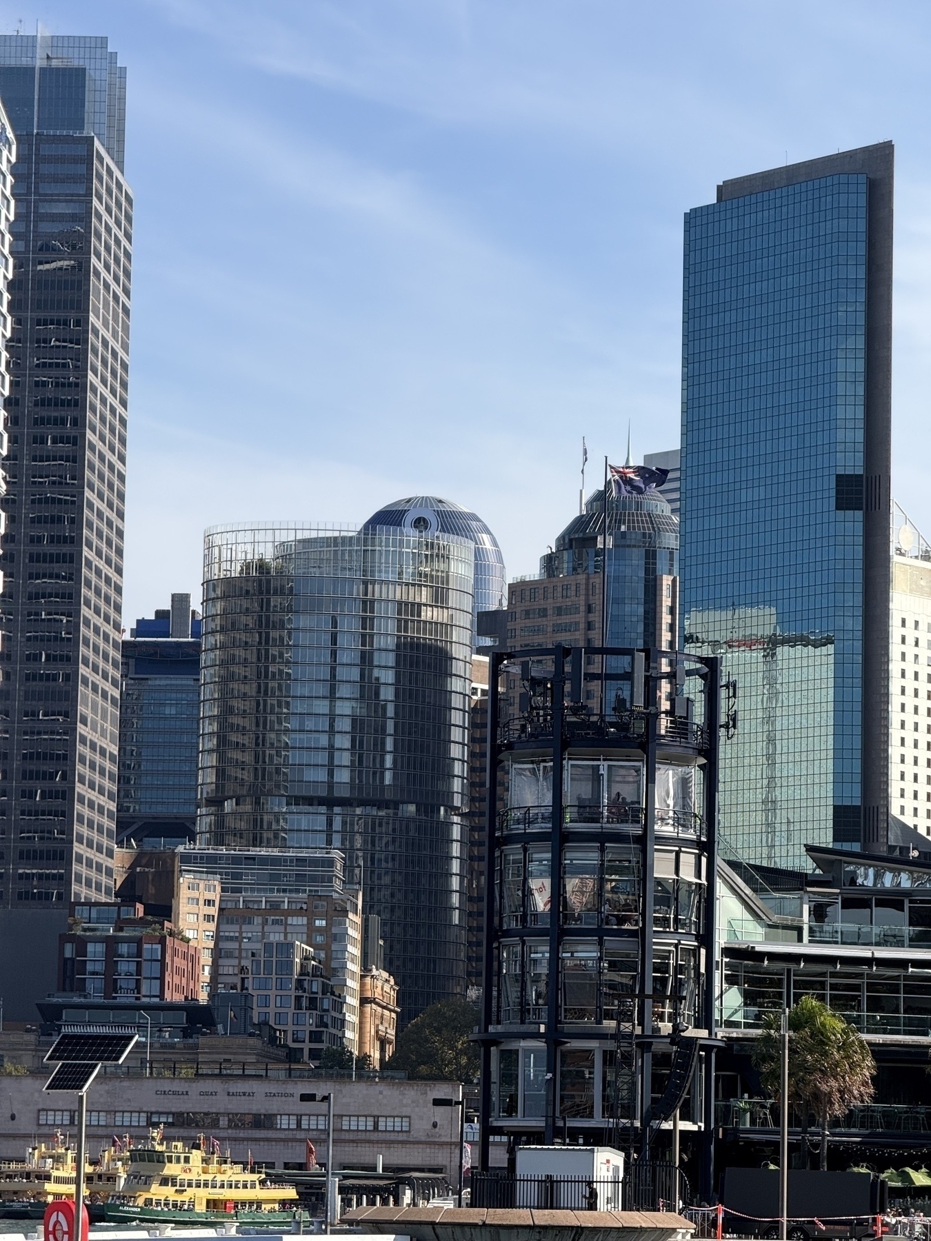 The Sydney skyline from Circular Quay. There’s a building in the back that looks like the Death Star 