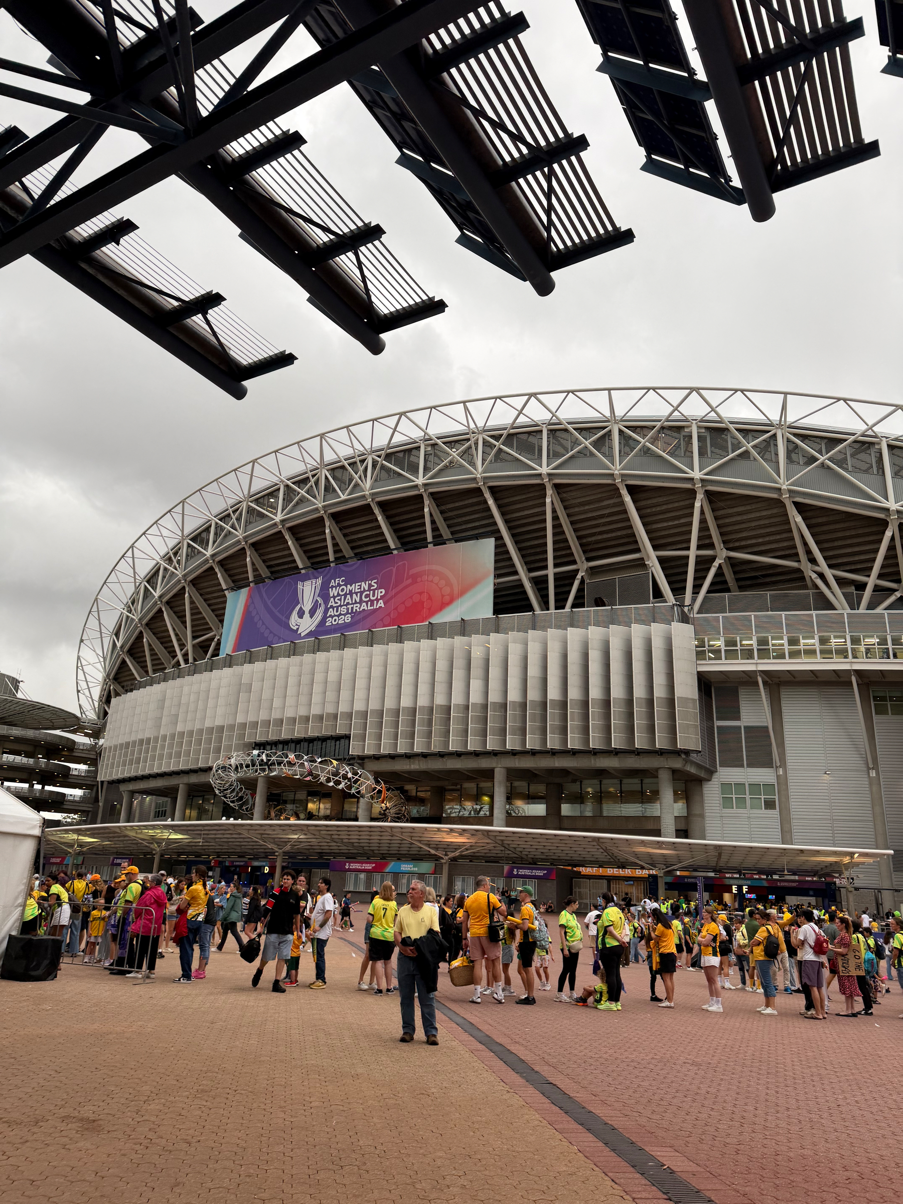 Outside Stadium Australia for the AFC Women’s final.