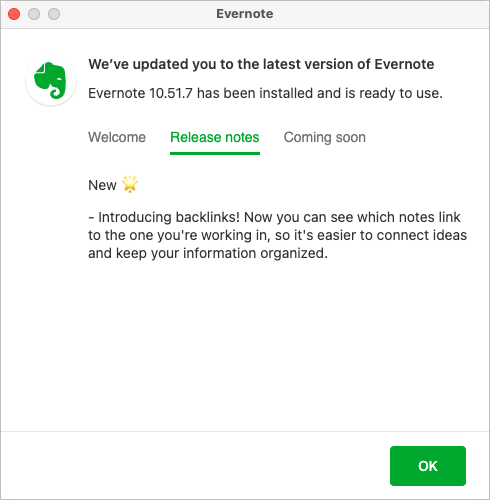 Evernote 10.51.7 Release Notes
