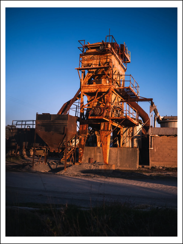 An artsy photograph of a concrete batch plant