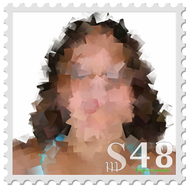 distorted image of girl's face