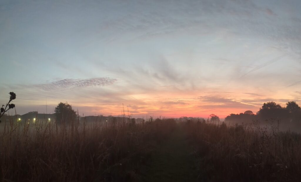 Another panorama of the sunrise over the prairie