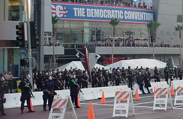 Riot Gear-Clad Police Guard the Staples Center in LA