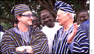 Bono and Paul O'Neill in Africa