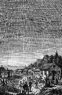 the most famous portrayal of the Leonid meteor shower of 1833
