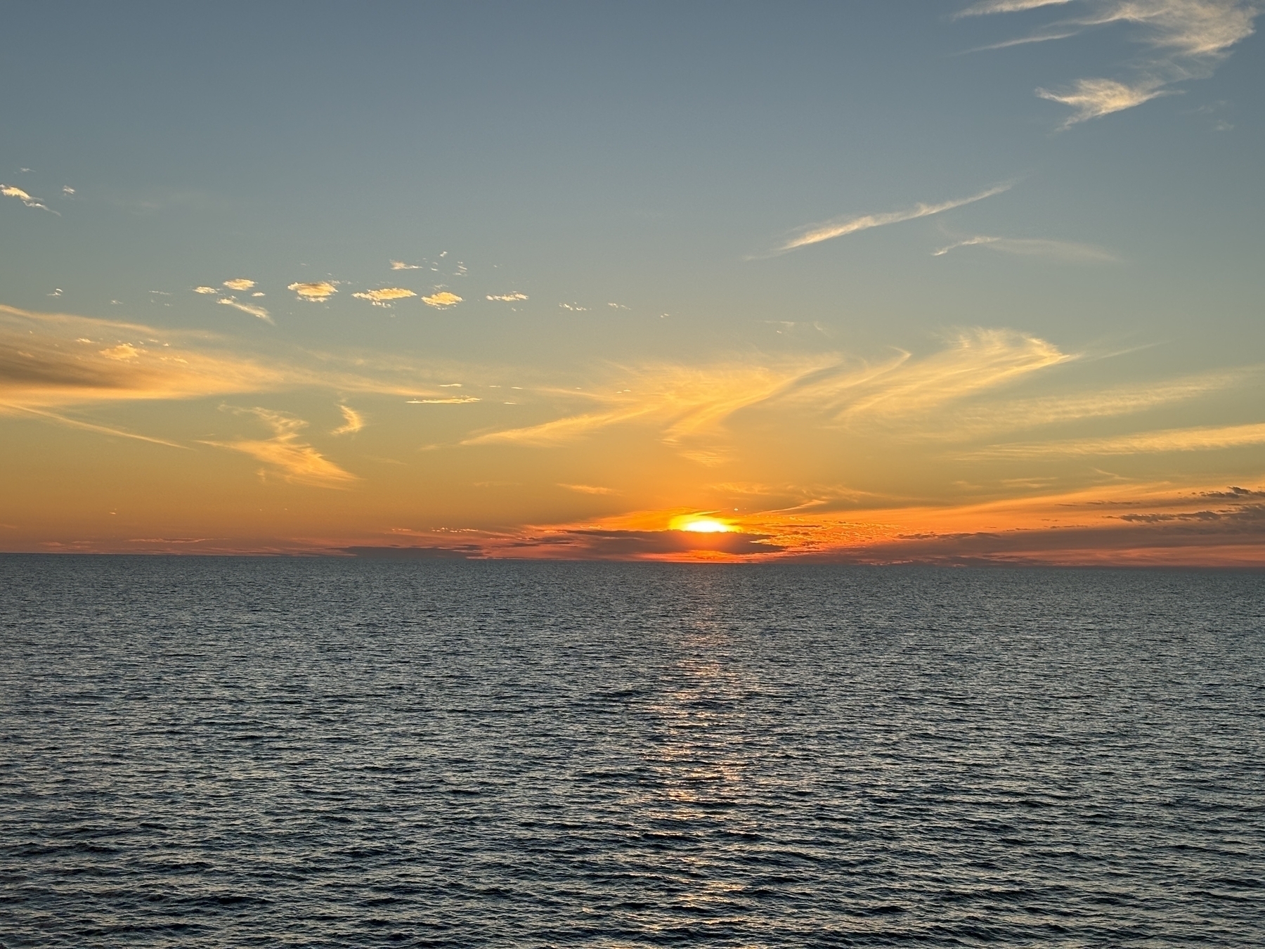 The sunset over the Gulf of Mexico from Panama City Beach