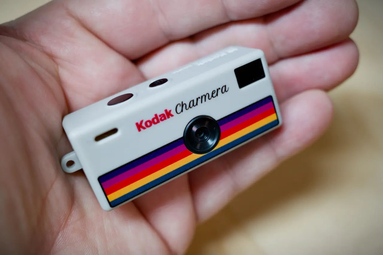 Kodak Charmera digital camera in hand