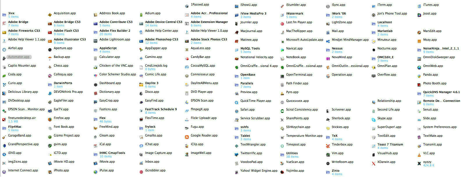A giant list of apps