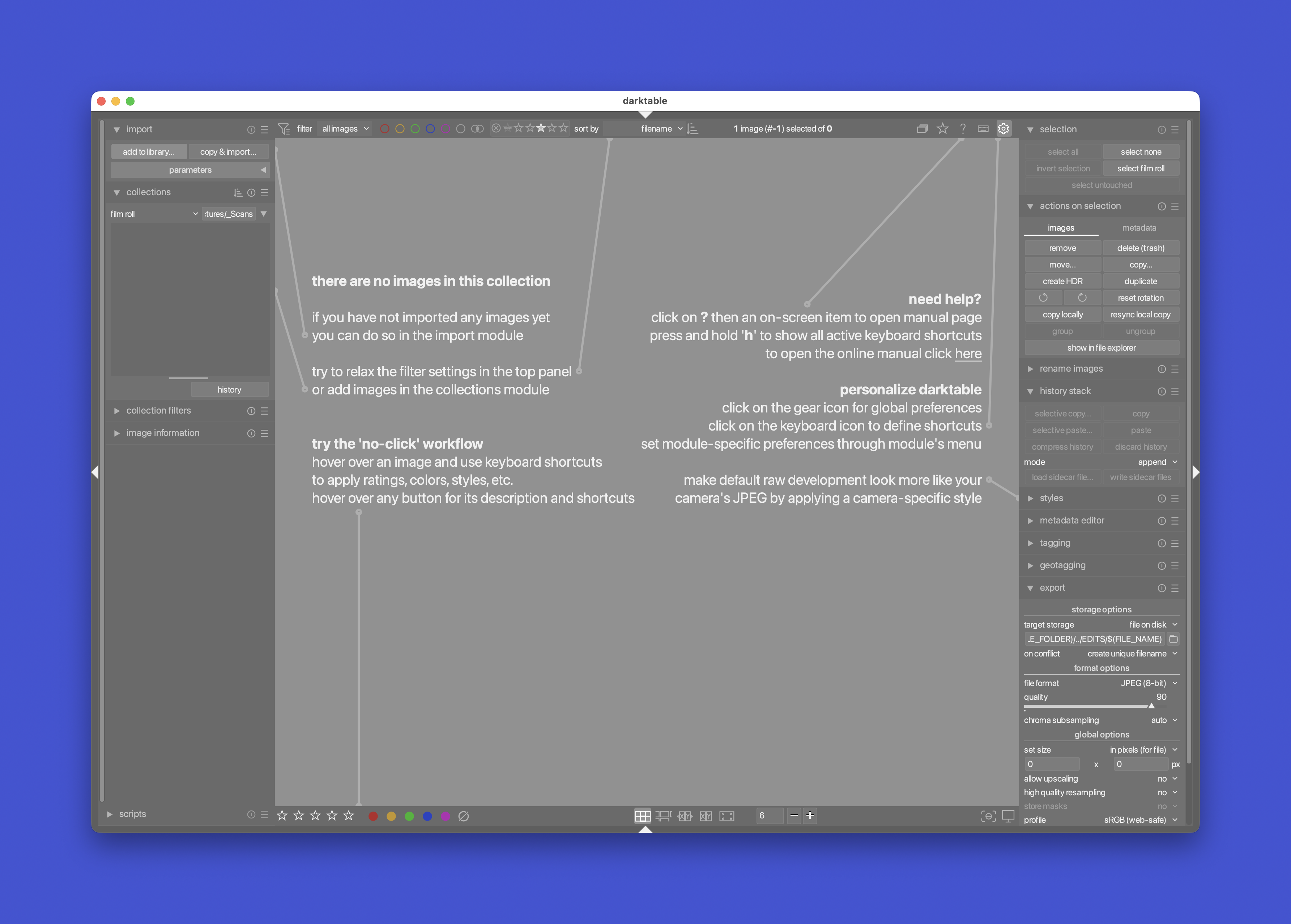 Darktable screenshot