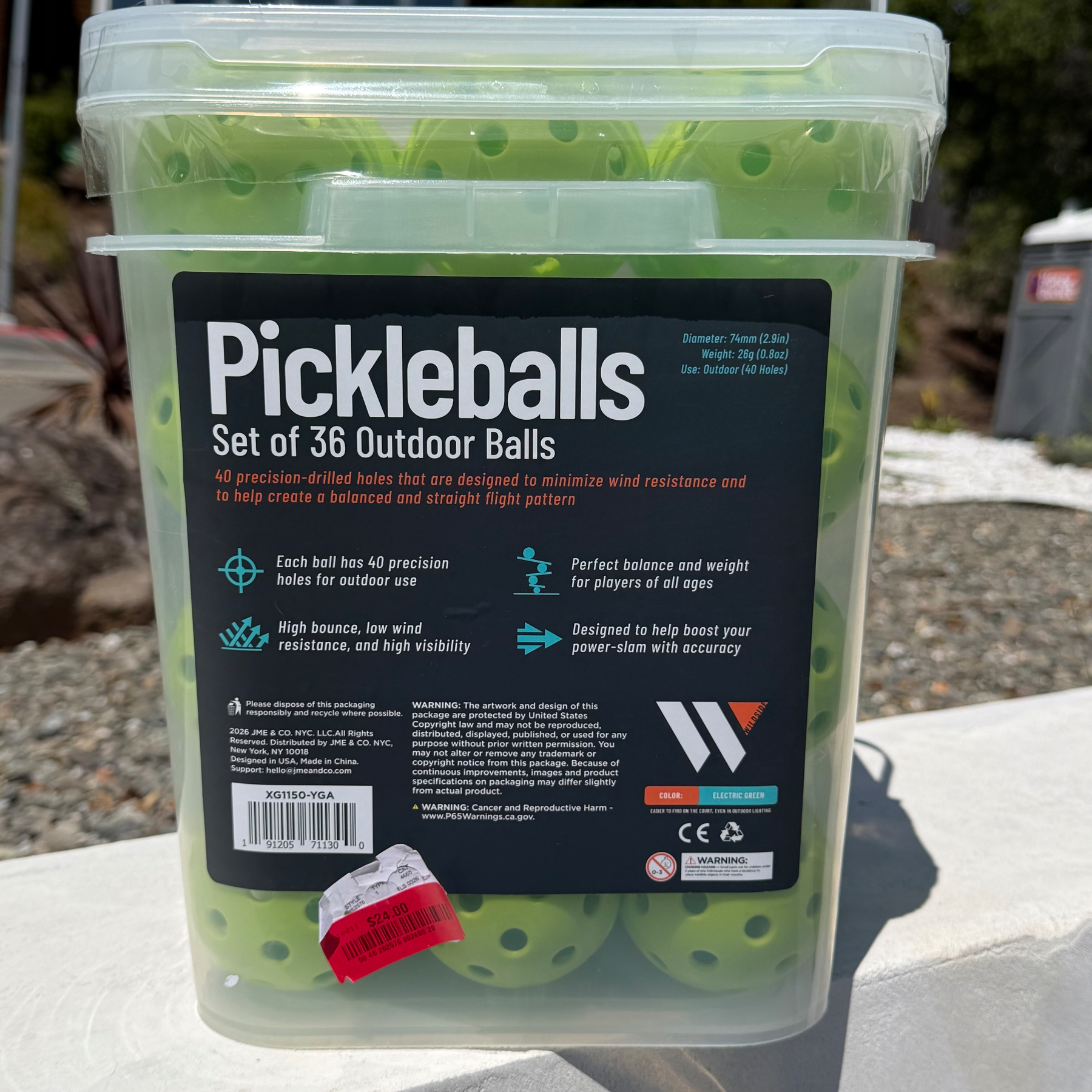 A package of three dozen pickleballs 