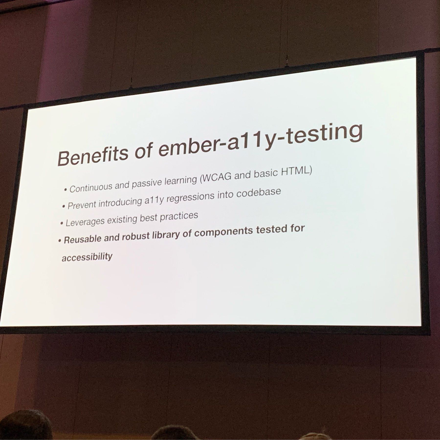 talk slide that discusses the benefits of using the testing library