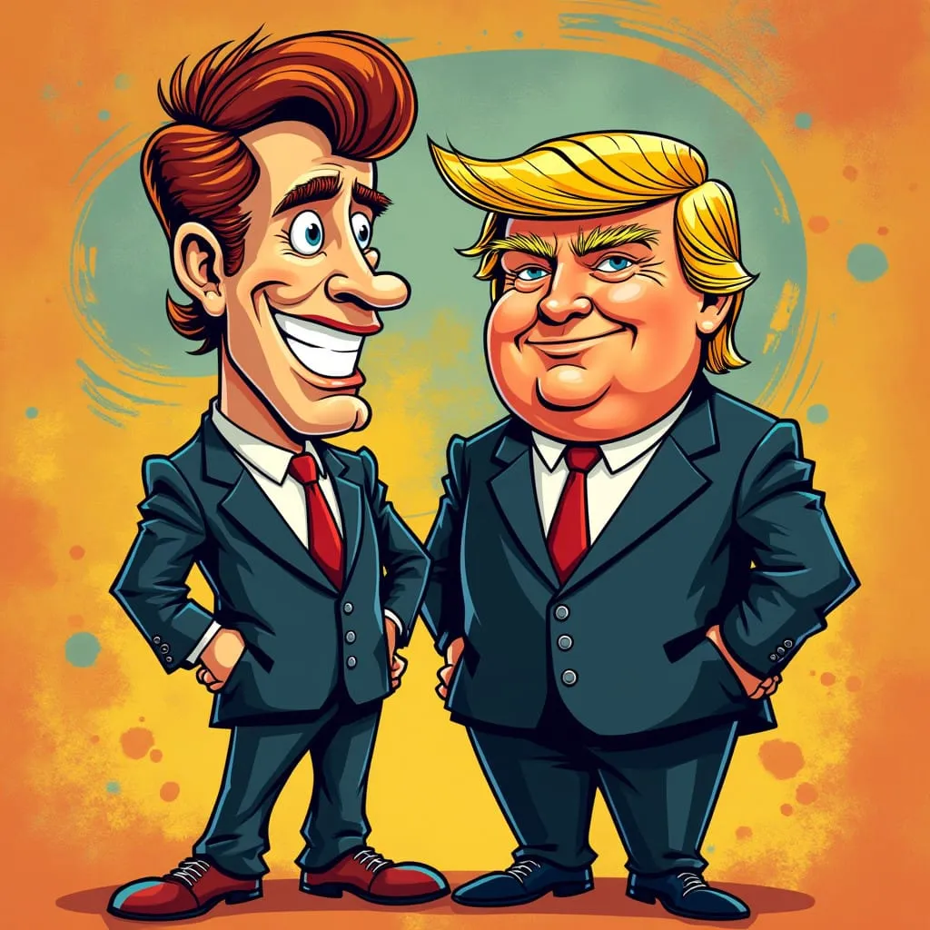 Johnny Gentle (l) Donald Trump (r)