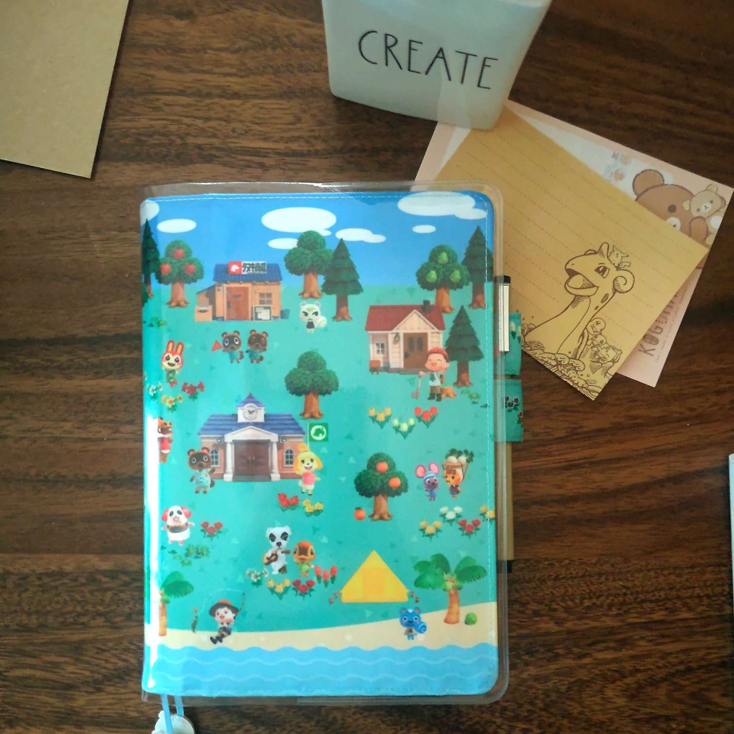 Journal cover with animal crossing design