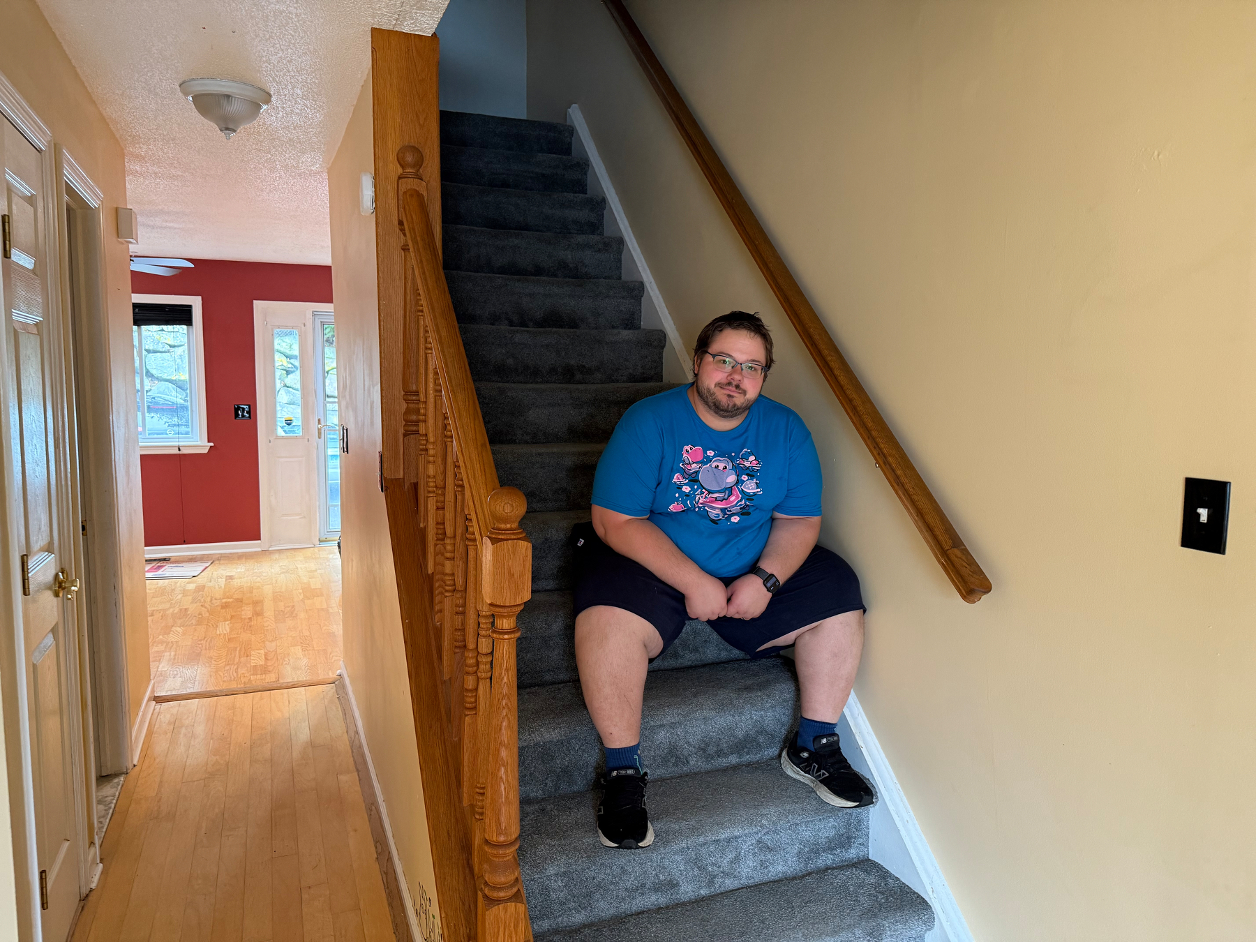 Me in the stairs of the condo 