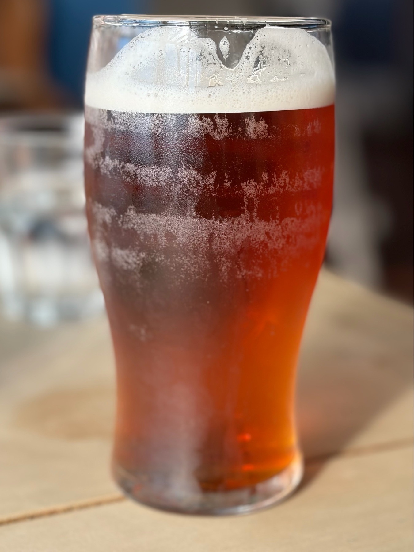 A pint of cold beer. 